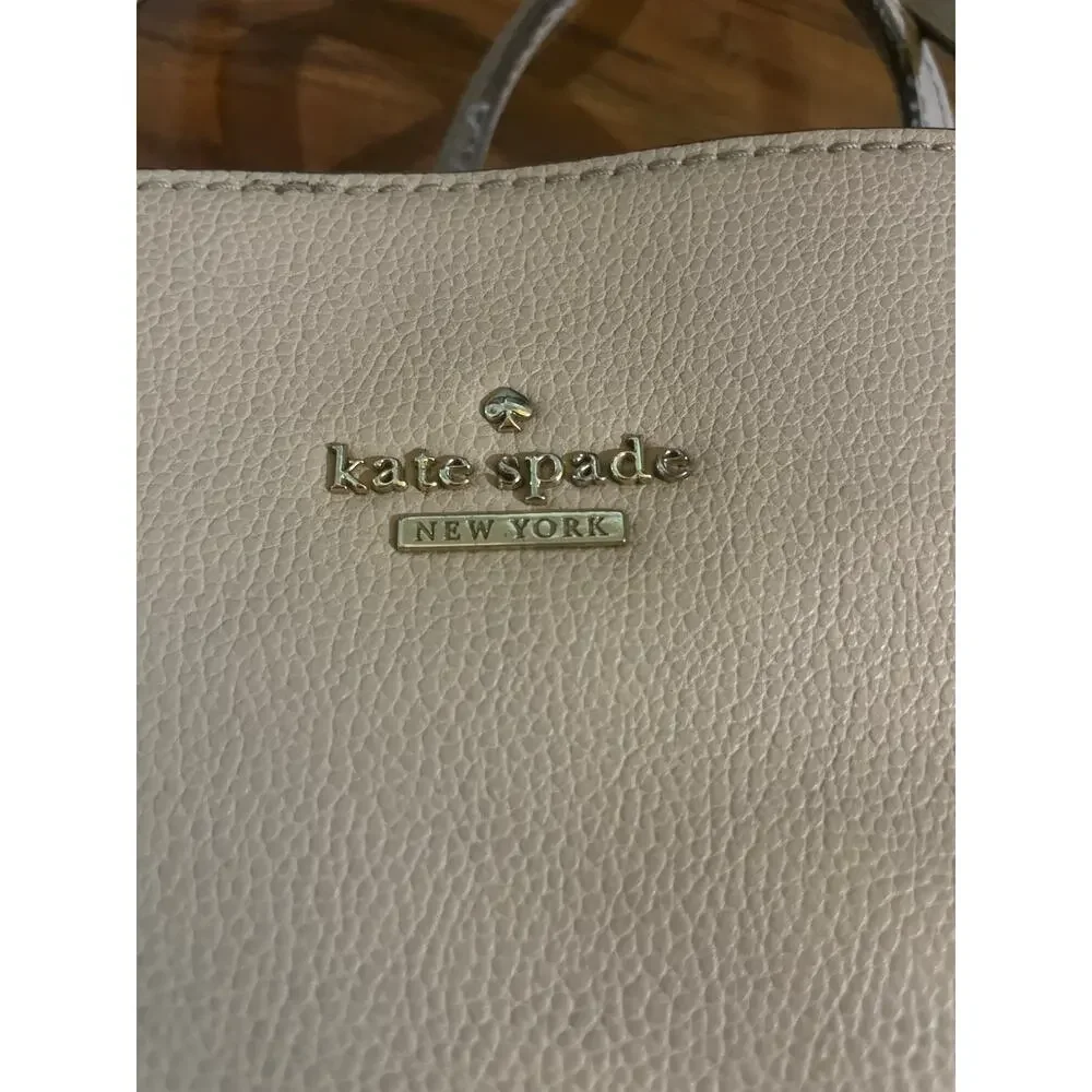 KATE SPADE Patterson Drive Geraldine Bag MINIMALIST Beige Leather Tote Purse
